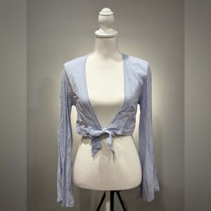 Powder Blue Forever 21 Cropped Tie Top Size S EUC